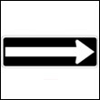 A round about directional sign