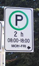 two hour parking sign