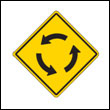 A roundabout sign