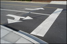 Stop line and turning direction markers