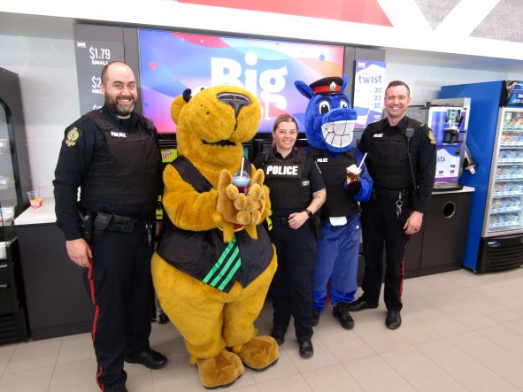 Cst. Dufault Cst. Conway Cst. Hamm with Mascots resized