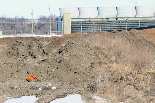 A pile of contaminated soil