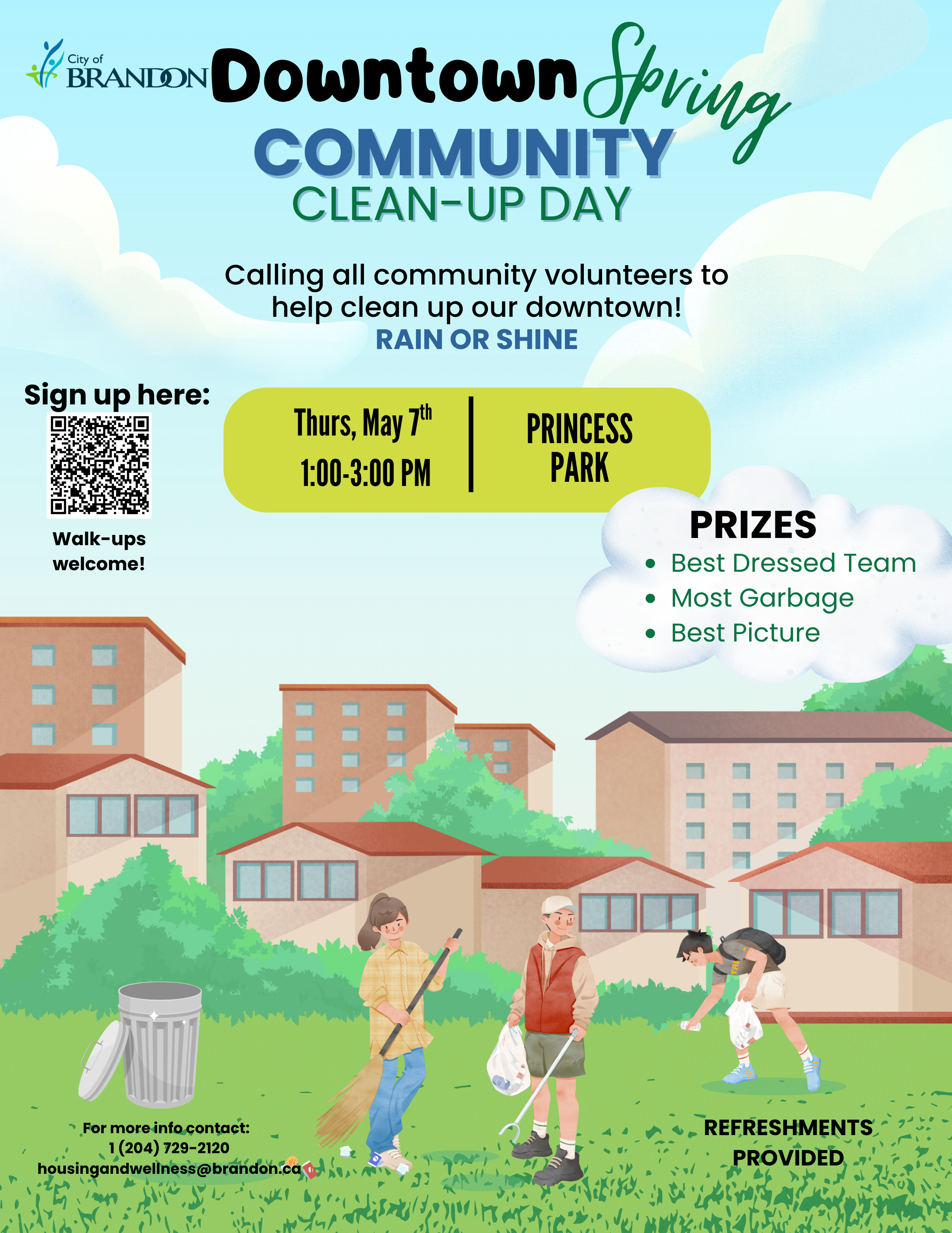 Poster of Downtown Spring Community Clean-Up Day